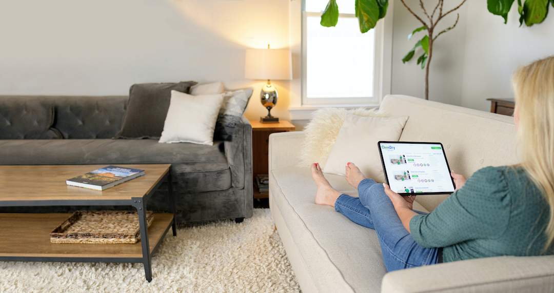 woman relaxing on sofa 